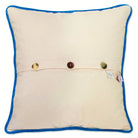 Florida State Turquoise Travel Embroidered Throw Pillow - back view showing velvet backing and zipper