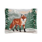 Forest Fox Hooked Wool Throw Pillow, 14x18 inch, front view