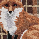 Fox Tartan Hooked Wool Throw Pillow, close-up detail