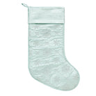 Frosty Blue Snowflake Embroidered Christmas Stocking, 12x20 inch, front view