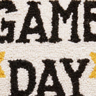Game Day Hooked Wool Throw Pillow, close-up detail