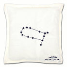Gemini Astrology Zodiac Embroidered Throw Pillow - back view showing velvet backing and zipper