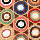 Hand-stitched wool detail of Geometric Circles Pattern Wool Hooked needlepoint pillow showing intricate weave pattern and texture