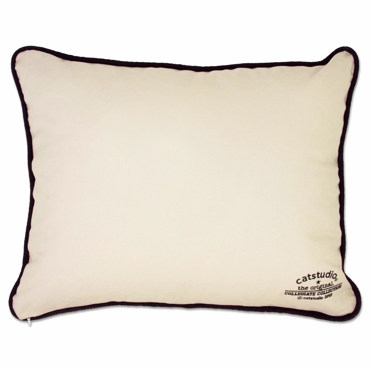 Georgia Bulldogs Embroidered College Pillow - back view showing velvet backing and zipper