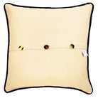 Georgia State Peach Travel Embroidered Throw Pillow - back view showing velvet backing and zipper