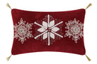 Gilded Snowflakes Embroidered Christmas Throw Pillow, 12x18 inch, front view