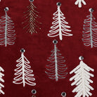 Gilded Trees Embroidered Christmas Throw Pillow, close-up detail