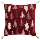 Gilded Trees Embroidered Christmas Throw Pillow, 16x16 inch, front view