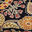 Hand-stitched wool detail of Gilhooly Bloomer Night Art needlepoint pillow showing intricate weave pattern and texture