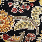 Gilhooly Bloomer Night Artistic pillow fabric closeup showing hand-embroidered needlepoint wool texture and color detail