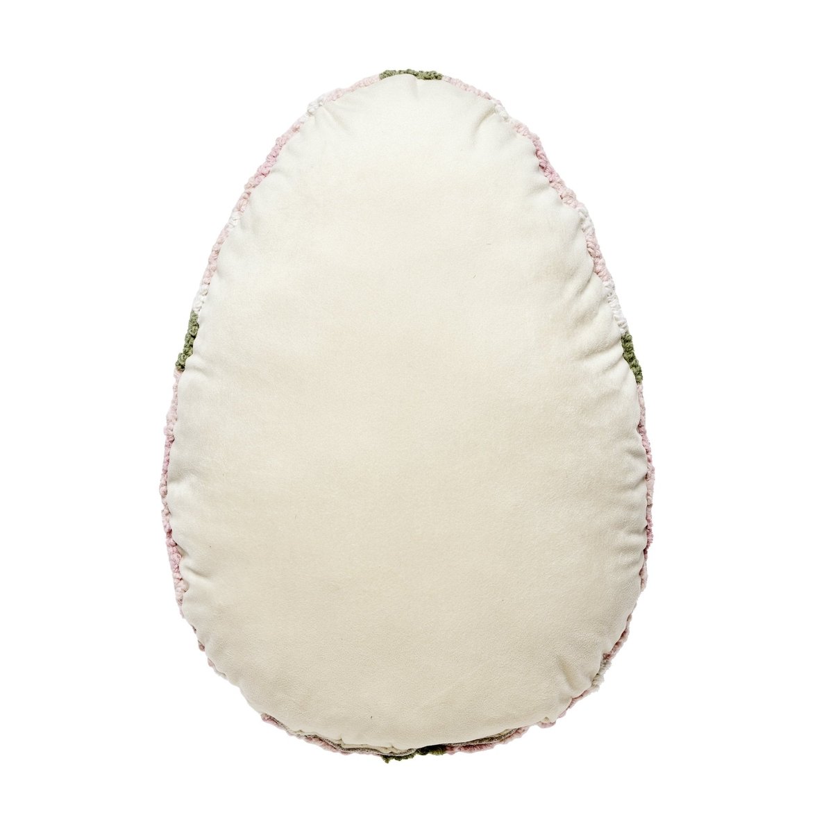 Reverse side of the Gingham Easter Egg Hooked Wool Throw Pillow, 12x16 inch
