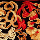 Gold Yellow Brown Palazzo pillow fabric closeup showing hand-embroidered needlepoint wool texture and color detail