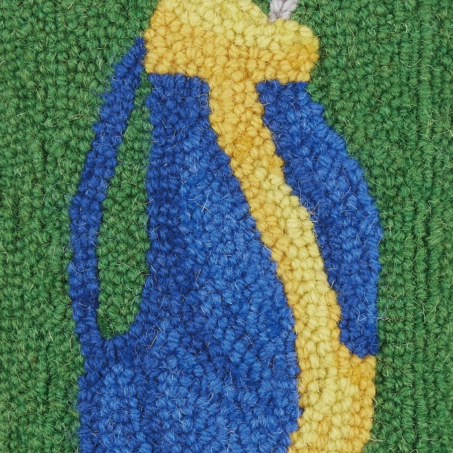 Golf Hooked Wool Throw Pillow, close-up detail