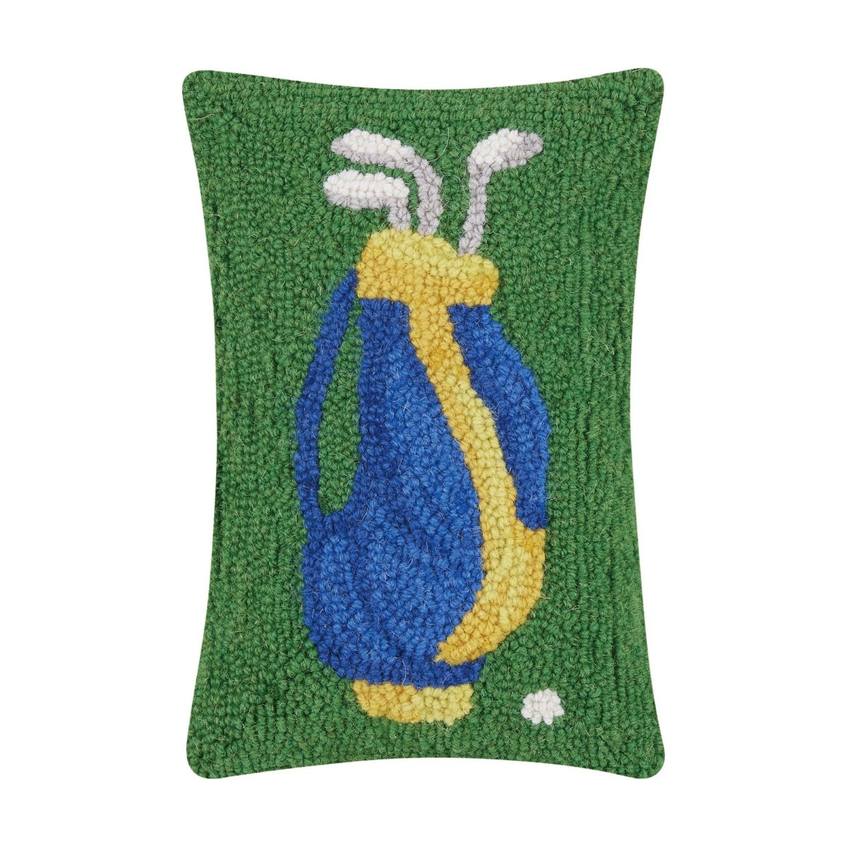 Golf Hooked Wool Throw Pillow, 8x12 inch, front view