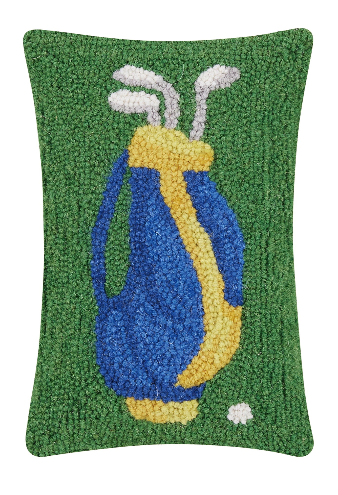 Golf Hooked Wool Throw Pillow, 8x12 inch, front view