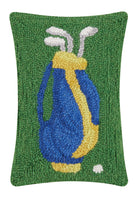 Golf Hooked Wool Throw Pillow, 8x12 inch, front view