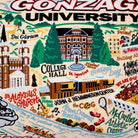 Close-up embroidery detail of the Gonzaga University Bulldogs Embroidered College Pillow