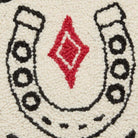 Good Luck Hooked Wool Throw Pillow, close-up detail
