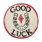 Good Luck Hooked Wool Throw Pillow, 14x14 inch, front view