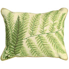 Green Boston Fern needlepoint throw pillow with artisan decorative design