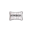 Grey Stripe Homebody Crewel Embroidered Throw Pillow, 8x12 inch, front view