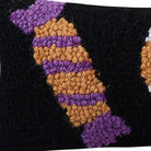 Halloween Candies Trio Hooked Wool Throw Pillow, close-up detail