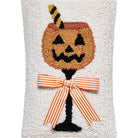 Halloween Drink Hooked Wool Throw Pillow, close-up detail