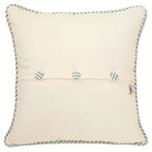 Hamptons Luxury Embroidered Travel Throw Pillow - back view showing velvet backing and zipper