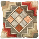 Hand hooked wool throw pillow with rustic lodge-style design