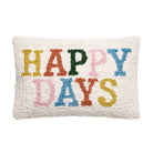 Happy Days Hooked Wool Throw Pillow, 8x12 inch, front view