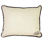 Harvard University Crimson Embroidered College Pillow - back view showing velvet backing and zipper