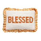 Harvest Blessed Hooked Wool Fall Harvest Throw Pillow, 8x12 inch, front view