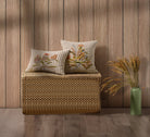Harvest Flower Embroidered Fall Harvest Throw Pillow shown alongside other designs in the same collection, 12x18 inch