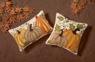 Harvest Pumpkin Duo Embroidered Fall Harvest Throw Pillow shown alongside other designs in the same collection, 16x16 inch