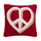 Heart Anchor Hooked Wool Throw Pillow, 10x10 inch, front view