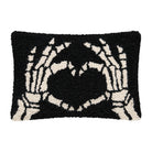 Heart Skeleton Hand Hooked Wool Halloween Throw Pillow, 8x12 inch, front view