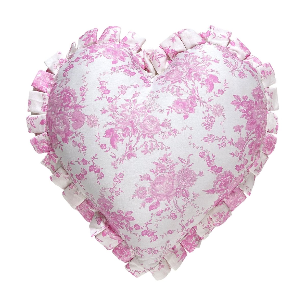 Heart Toile Printed Throw Pillow, 14x14 inch, front view