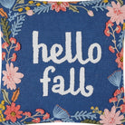 Hello Fall Embroidered Throw Pillow, close-up detail