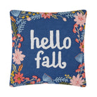 Hello Fall Embroidered Throw Pillow, 16x16 inch, front view