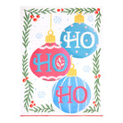 Ho Ho Ho with Pom Poms Christmas Kitchen Towel, 18x25 inch, front view