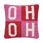 Hoho Hooked Wool Christmas Throw Pillow, 10x10 inch, front view