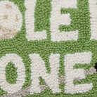 Hole in One Hooked Wool Throw Pillow, close-up detail