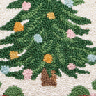 Holiday Frames Tree Hooked Wool Christmas Throw Pillow, close-up detail
