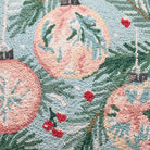 Holiday Hooked Wool Christmas Throw Pillow, close-up detail