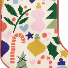 Holiday Icons Embroidered Needlepoint Christmas Stocking, close-up detail