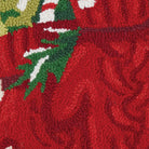 Holiday Mitten Hooked Wool Christmas Throw Pillow, close-up detail