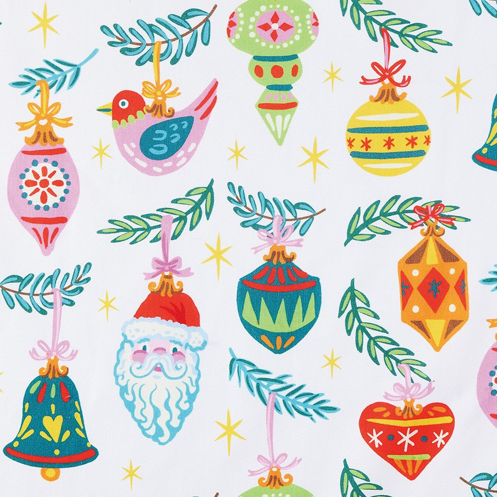 Holiday with Pom Pom Christmas Kitchen Towel, close-up detail