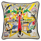 Hollywood, CA Stars City hand-embroidered throw pillow with artisan decorative design