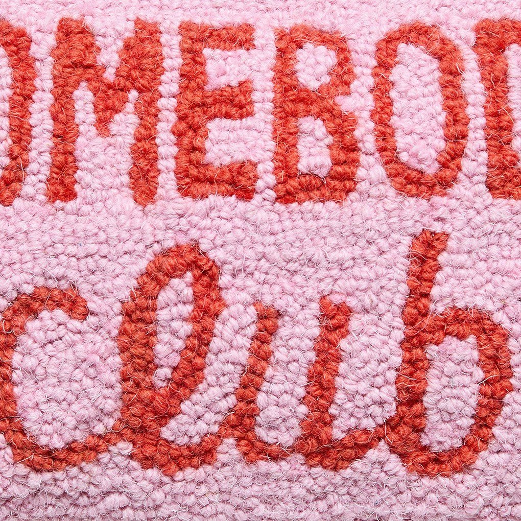 Homebody Club Hooked Wool Throw Pillow, close-up detail