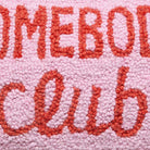 Homebody Club Hooked Wool Throw Pillow, close-up detail